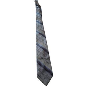 The Men's Shop By JC Penney Vintage Blue And Silver Striped Necktie